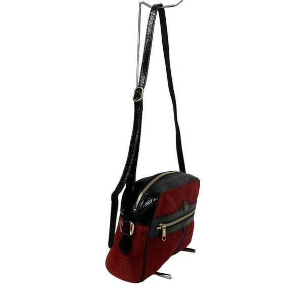 Auth GUCCI Ophidia 517080 Red Black Suede Patent Leather - Shoulder Bag - Picture 3 of 9